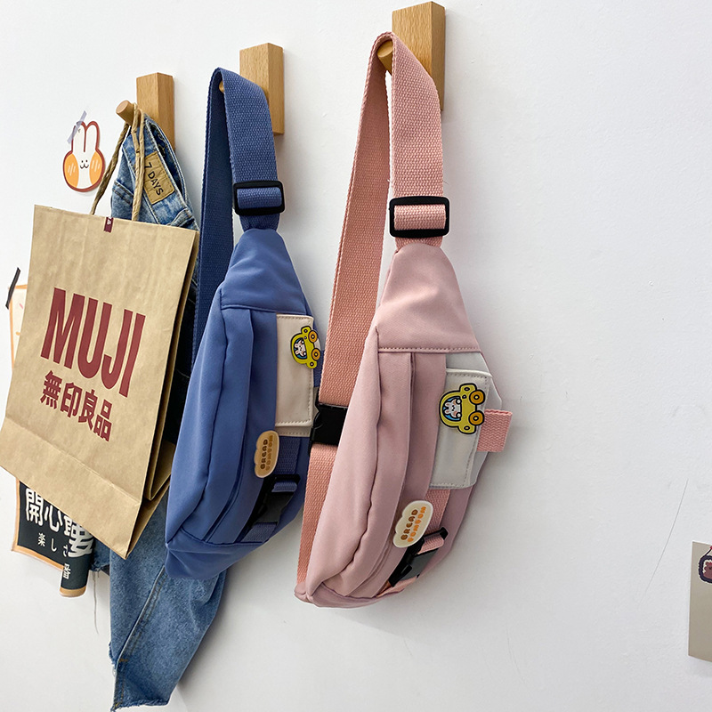 Marsupi per le donne 2023 Nuova tela per il tempo libero Tinta unita Marsupio per ragazze Carino Borsa a tracolla con tracolla Marsupi_voghion.com
