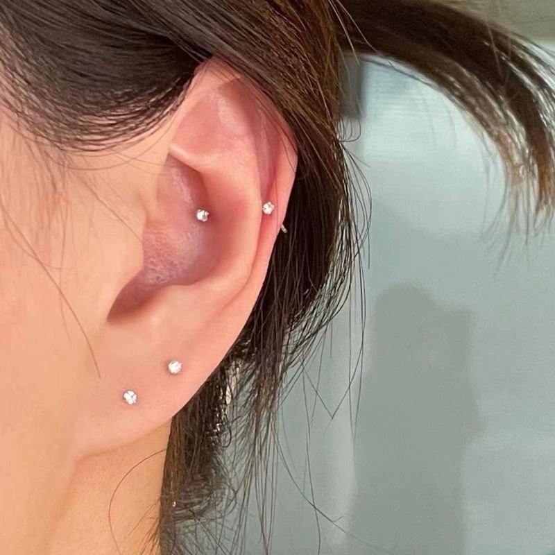 Kompakt Tasarım Küpeler Üst Düzey Yeni Piercing Uyku Dostu Kemik Küpeler Kulak Takıları_voghion.com