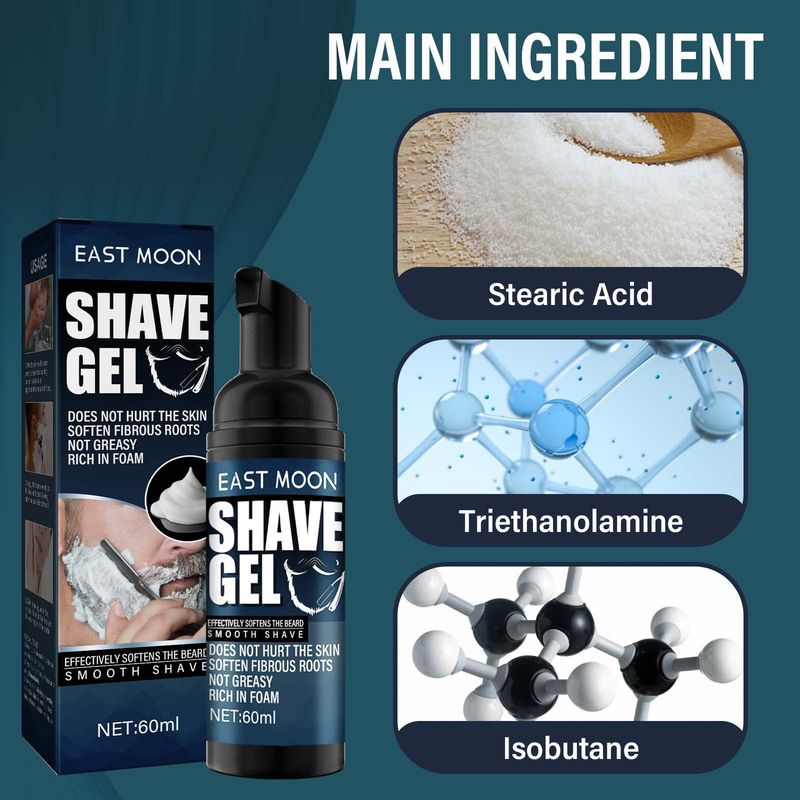 East Moon for Men Milde, erfrischende, reinigende, weichmachende Bartschaum-Rasiercreme_voghion.com