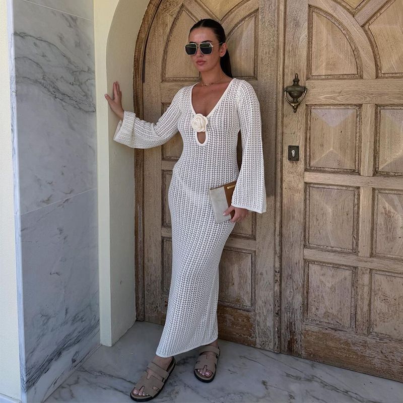 Damenbekleidung Frühling und Sommer V-Ausschnitt Elegant_voghion.com