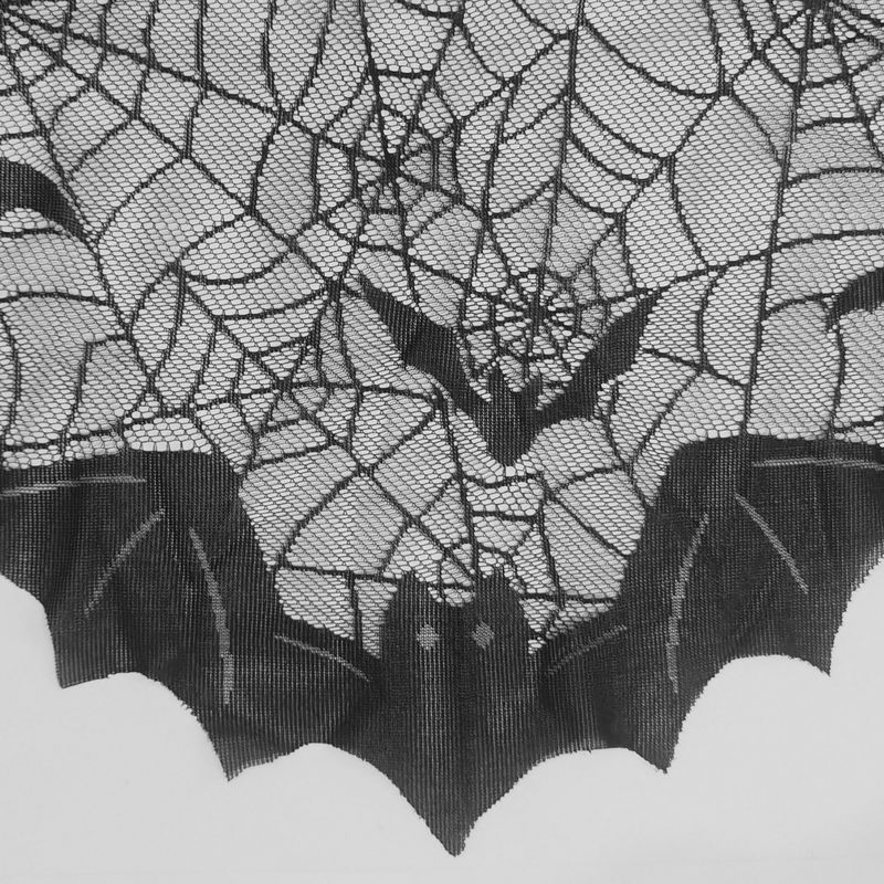 Halloween black spider web mantel cloth fire towel fireplace towel_voghion.com