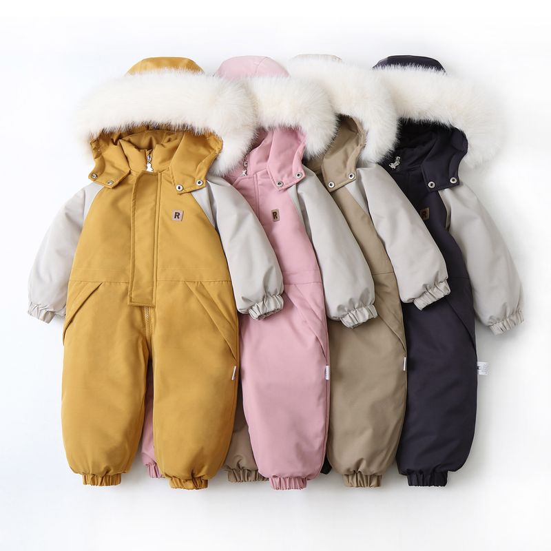 Unisex Baby Snowsuit One-Piece Winter Ski Suit For Toddlers 1-3 Years (80-120cm) - Lightweight Nylon With Hood_voghion.com