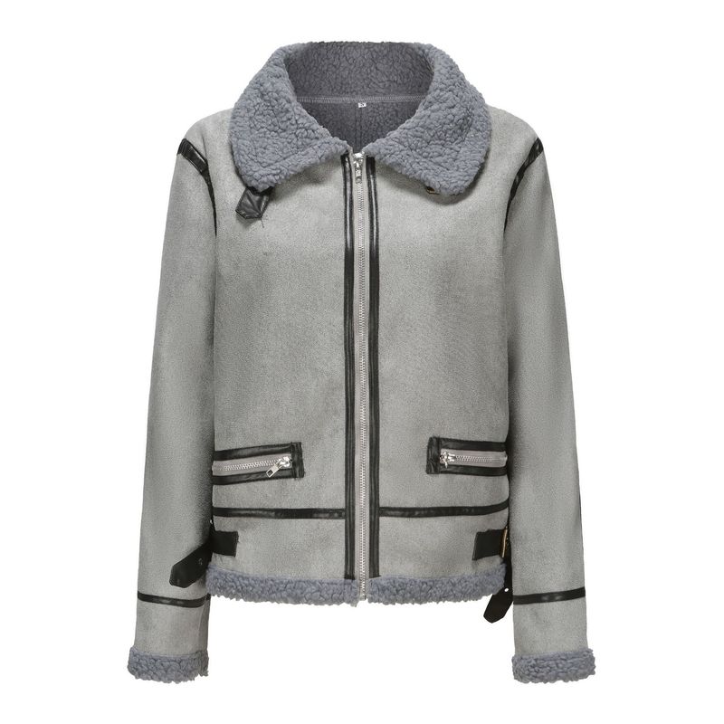 Damenbekleidung Herbst und Winter Neue Damen Kurze Schaffell Pelz Integrierte Lederjacke Damen Pelz Dicken Mantel_voghion.com