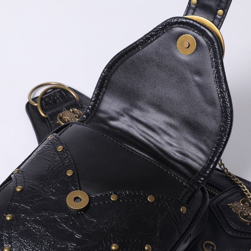 Vrouwen Punk Chain Outdoor Skull Mobiele Autotas Schouder Crossbody Tas Retro Mobiele Telefoon Heuptas_voghion.com