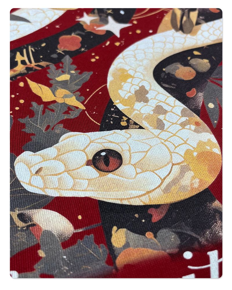 Snake Auspicious Zodiac Elements Combined With Printed Men's Short-sleeved T-shirt_voghion.com