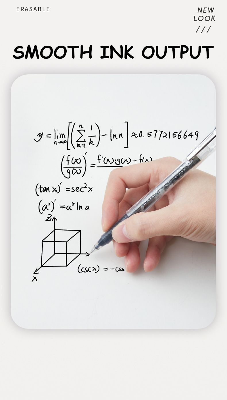 Stylo roller S808-X01, pointe fine de 0,5 mm, encre à séchage rapide, écriture fluide pour étudiants et professionnels, emballage en vrac, encre noire_voghion.com