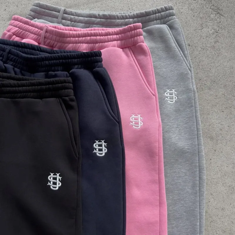 Herren Loose Jogger Su Logo Bestickt Extra Outsize Taschen Beinöffnungen Hose Mit Weitem Bein Paar Modische Hose Mit Geradem Bein_voghion.com