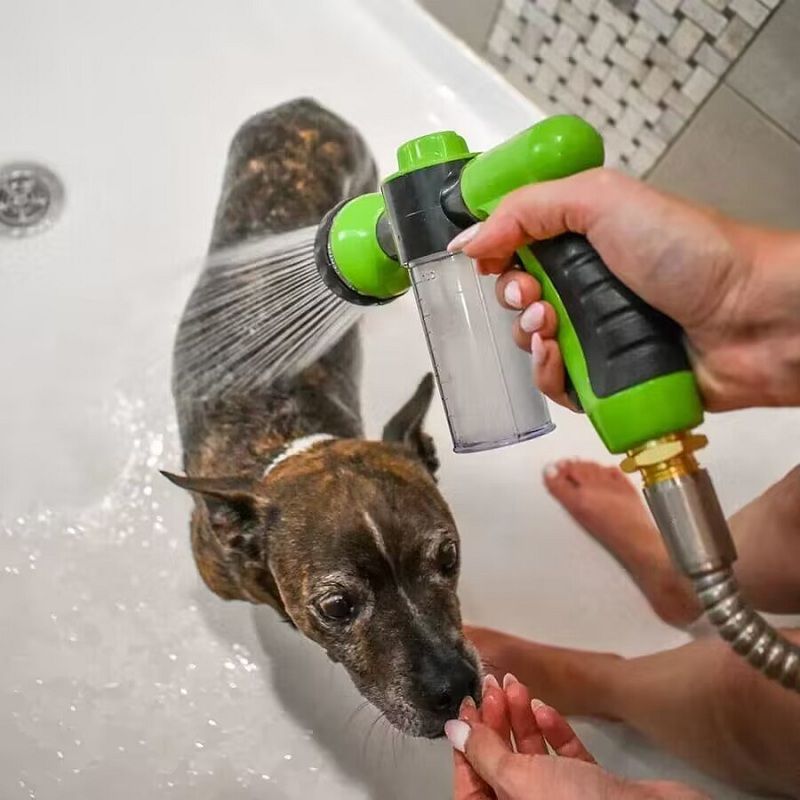 Pet Shower Nozzle Sprayer Hose Dog Shower Gun 3 Mode Adjustable Pet Wash Cleaning Bath Water Foam Soap Sprayer Dog Clean Tools_voghion.com