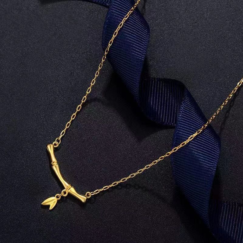 Collier en bambou ascendant par étapes pour femmes Instagram Haut de gamme, luxe léger et design unique pour 2022 New Gold_voghion.com