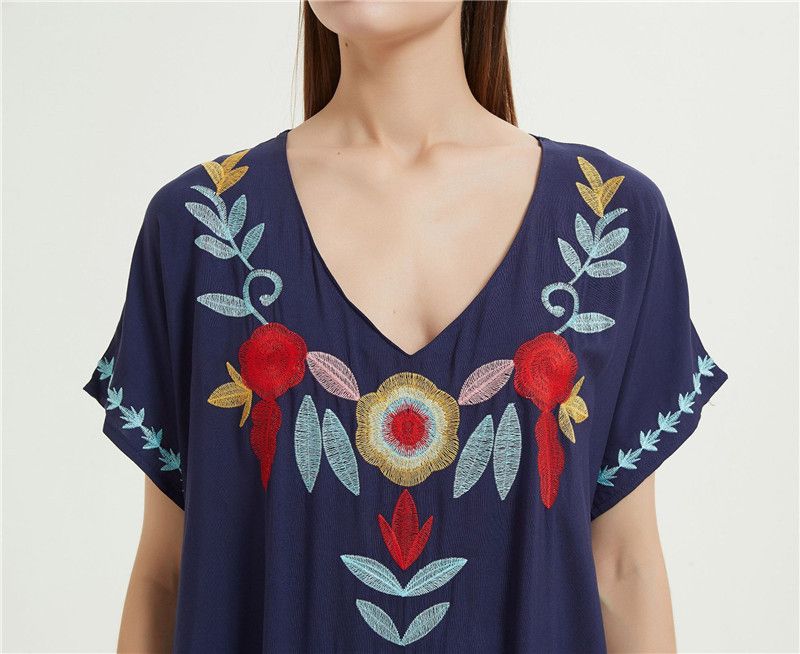 popolare copricostume da spiaggia ricamato in rayon da donna, stile abito ricamato, camicia di protezione solare per bikini al mare, 20 colori_voghion.com