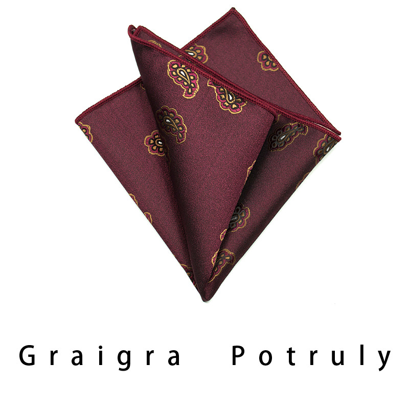 Men's Formal Business Retro Burgundy Dark Green Brown Pocket Square Set_voghion.com