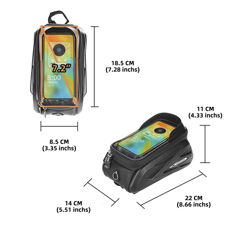 Fahrradtaschen Hard Shell Frontstrahl Mountainbike Telefon Touchscreen Rohr Sattel Reiten Zubehör Tasche Ausrüstung_voghion.com