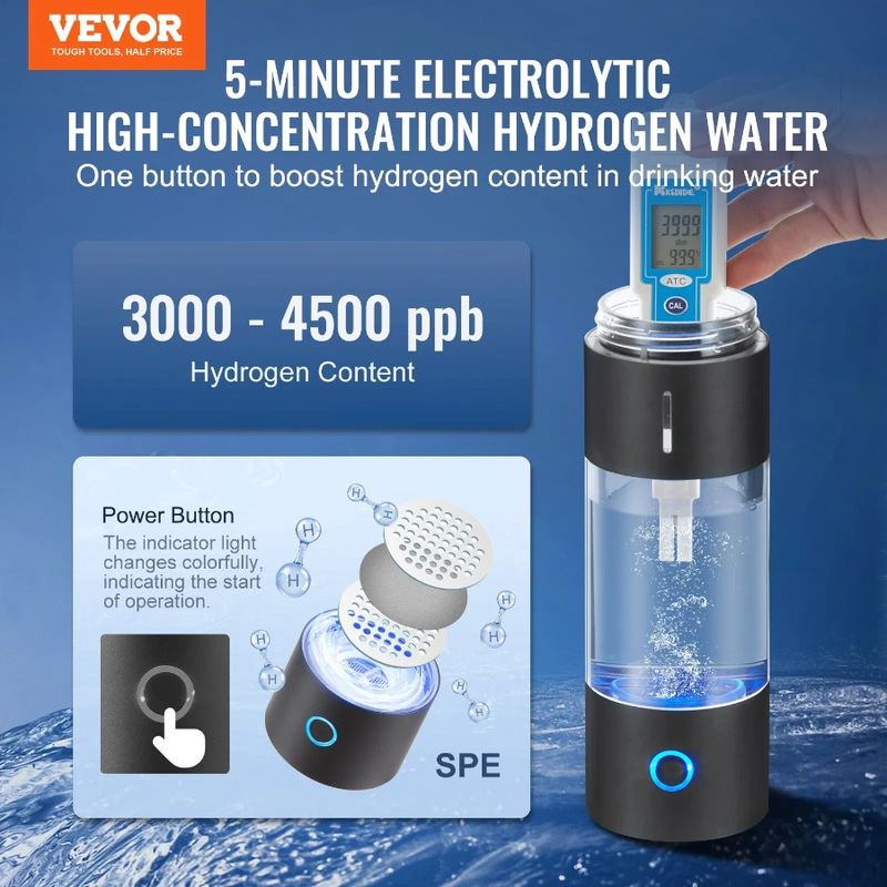 8.1 Hydrogen Hydrogen Water Water Ml Maker Capacity Ionize Technology Generator Portable SPE Bottle Water Rich Oz 230 Hydrogen_voghion.com