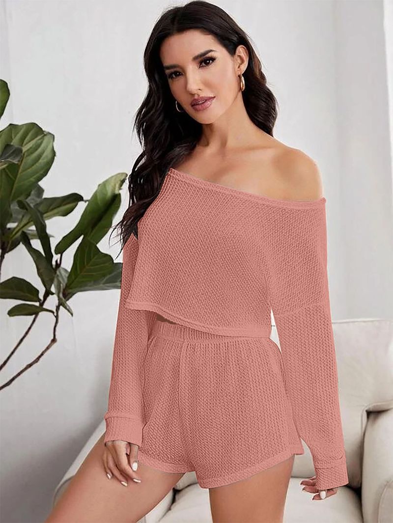 Verwandte Knöpfe, einfarbig bedruckt, meistverkaufte Langarmhose für Damen, trendige und sexy atmungsaktive Faltenkleidung_voghion.com