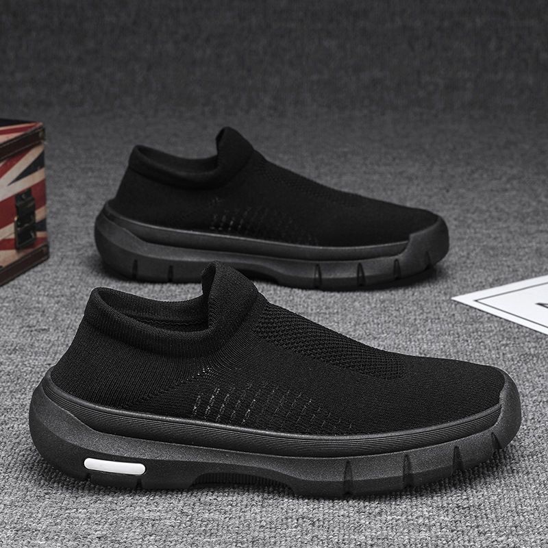 2024 new style flying woven summer and autumn breathable sports shoes men's slip on socks shoes casual coconut shoes wholesale_voghion.com
