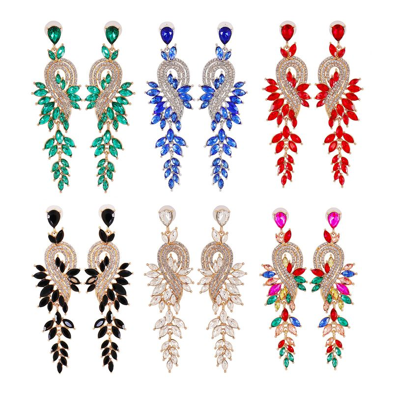 Yamaler 1 Paar baumelnde Ohrringe aus Kunstkristall, elegant, lang, Tropfenohrringe für Hochzeit_voghion.com