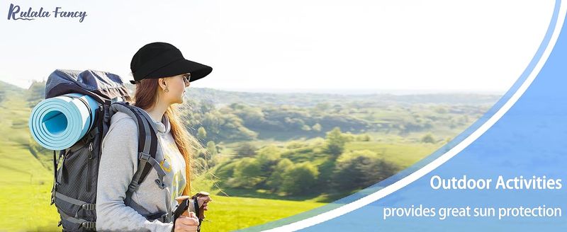 Sun Hats For Womens Wide Brim Visor UV Protection Dual Purpose Hat For Beach Summer Packable Cap_voghion.com