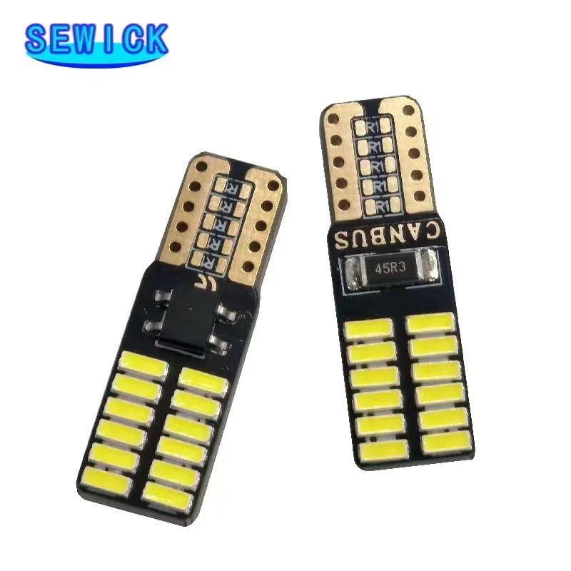 Rabatt 100 stücke Canbus T10 W5W 194 501 LED Innen Instrument Lichter Birne Für Auto Auto 24SMD Breite Lampen Weiß_voghion.com