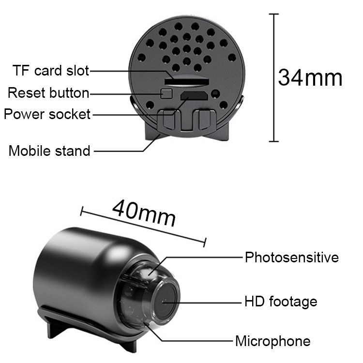 2 miljoen pixels HD Home Smart WIFI Remote Mini 1080P bewakingscamera, specificatie: X5_voghion.com