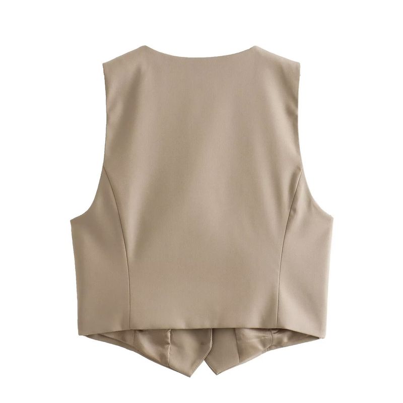 Women's Spring Slim Vest & Patchwork Pants Set - Casual Korean Style Stretch Polyester Outfit_voghion.com