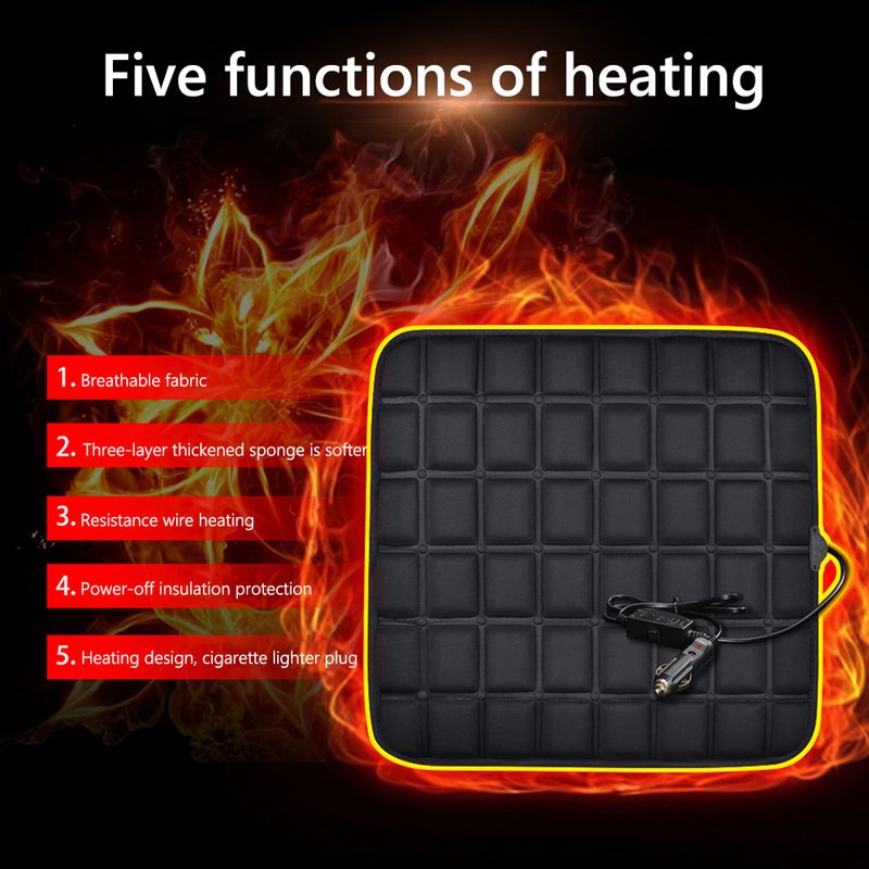 12V Cover 3 Gear Adjustable Temperature Electric Heating Pads Heated Car Cushion Winter Seat Warmer_voghion.com