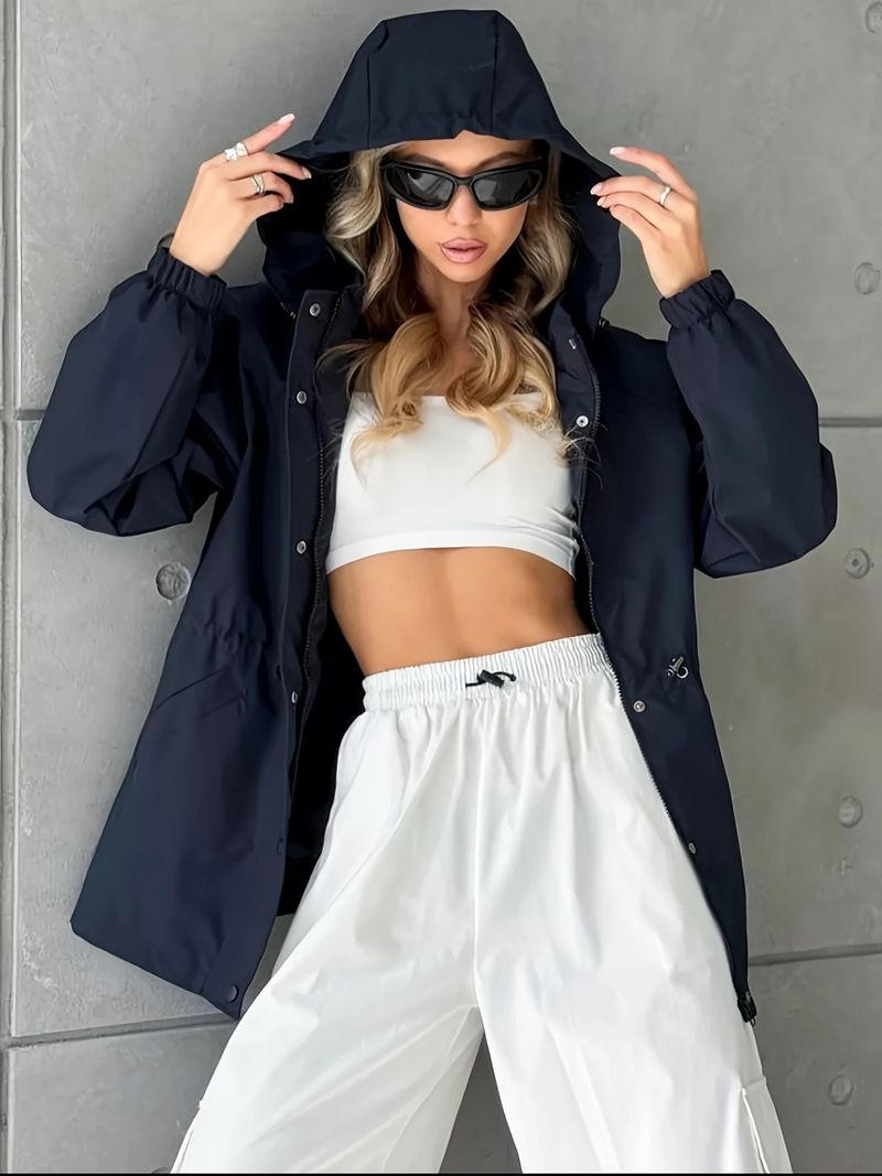 2025 Women's Autumn New Waterproof Jacket Slim Fit Trench Coat Windproof Parka_voghion.com