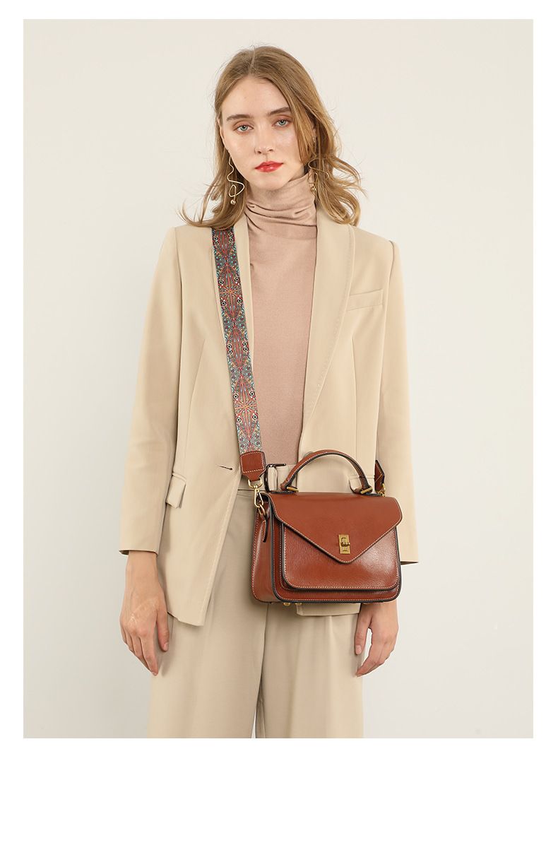 Bag Genuine Leather Vegetable Tanned Cowhide New Style Advanced Simple Fashion Temperament Women's Bag Handbag Single Shoulder Messenger_voghion.com
