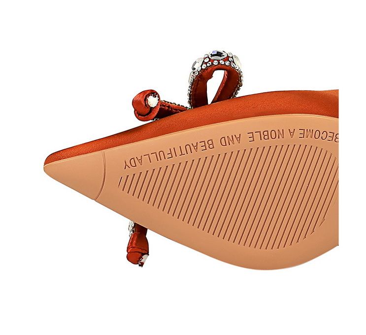 1961-H61 Wind Light Luxury Water Diamond Bow Tip Fine Middle Silk Wine Glass Heel Women's Single Shoe_voghion.com