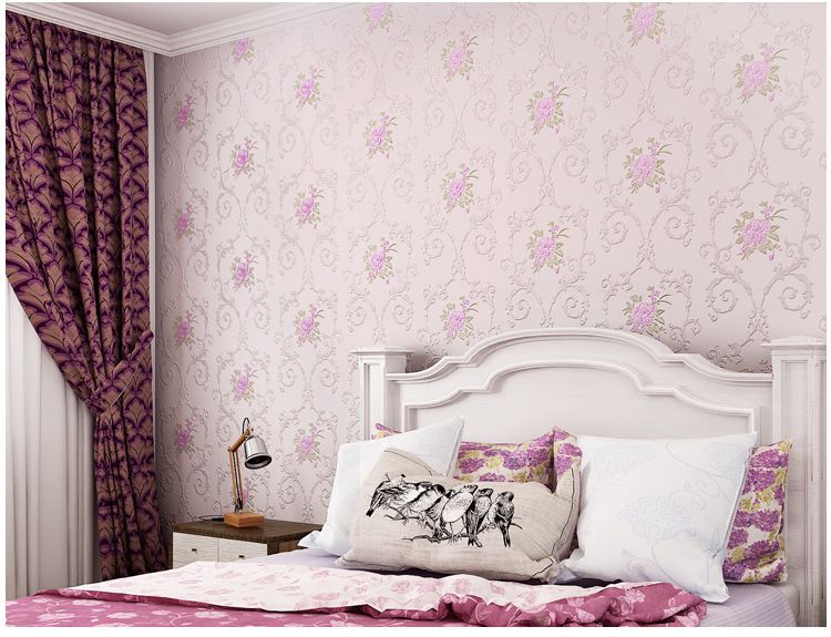 Papel de parede unissex autoadesivo quarto rolo grande adesivos instantâneos 3d fino relevo estilo pastoral grande flor papel de parede autoadesivo_voghion.com