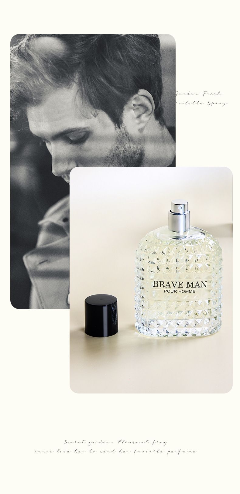 Brave Man Parfém 100ml Scents Collection Pour Homme Braveman Parfémovaný olej pro muže Dlouhotrvající tělový sprej Barevná třpytivá vůně_voghion.com