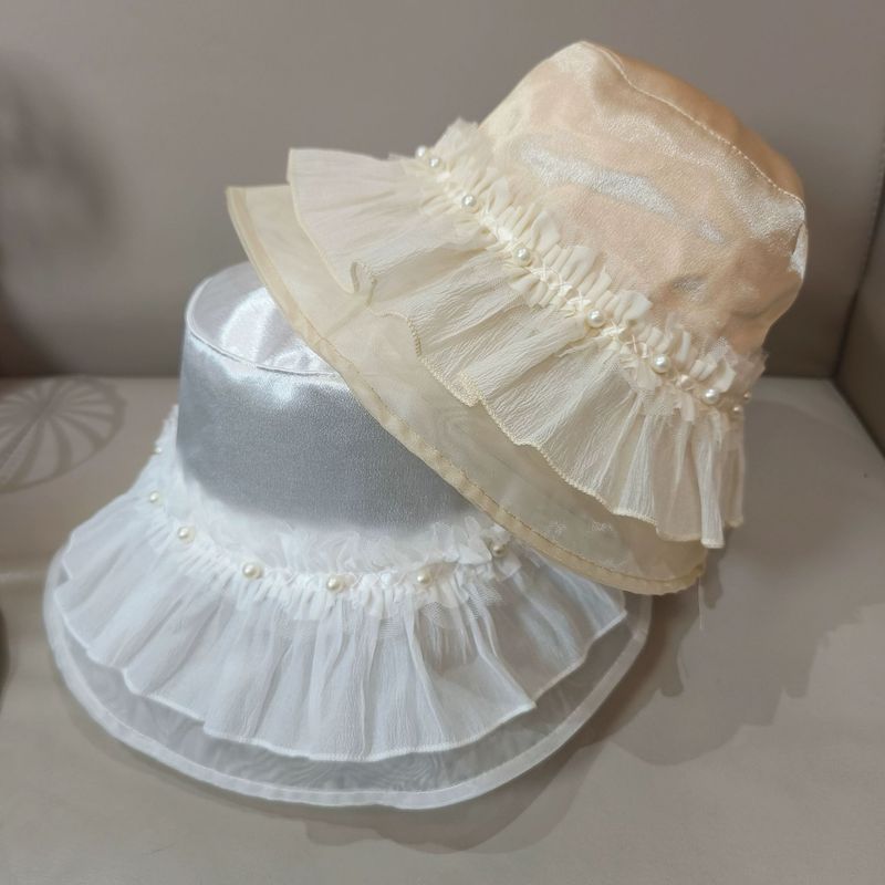 Spitze Eimer Hut Sommer Dünne Atmungsaktive Waschbecken Hut Sonnenschirm Sonnenschutz Hut Frauen_voghion.com