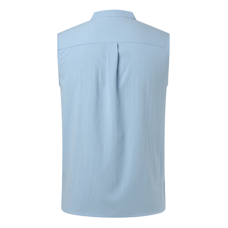 Vêtements pour hommes printemps et été, nouvelle chemise sans manches semi-ouverte pour hommes, gilet décontracté d'extérieur pour hommes_voghion.com