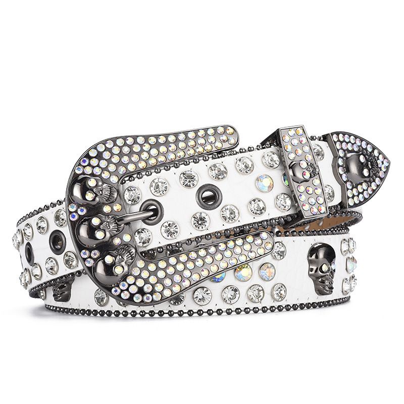 VOOTHOST Punk Kalnų krištolinis diržas Vakarų kaubojų deimantų Bling diržas Vyriškas Y2K Crystal Dygliuotas Cinto De Strass džinsams VB080_voghion.com