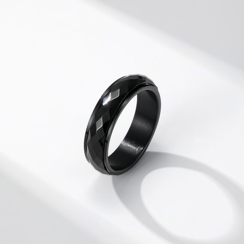 Anello rotante in acciaio al titanio con diamante in stile freddo neutro INS per alleviare lo stress e l'ansia, gioiello per le mani in acciaio inossidabile_voghion.com