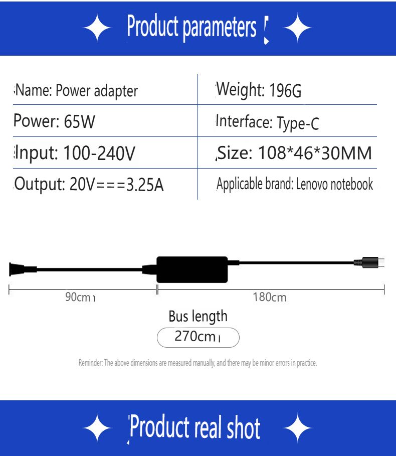 65W USB-C Laptop Charger - 20V 3.25A PD Fast Charger For Notebooks_voghion.com