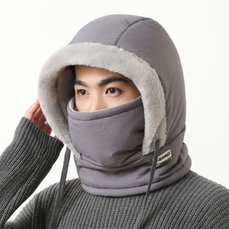 LazyZoom Fleece-Lined Thickened Windproof Snow With Scarf And Face Mask, Cold-Resistant Skiing Lei Feng Hat Women, Winter Cycling_voghion.com