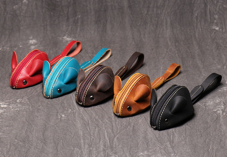 New Animal Cowhide Children's Cute Zero Wallet Made of Genuine Leather Mouse Cartoon Key Bag Multi functional Handheld Storage Bag with Advanced Sense_voghion.com