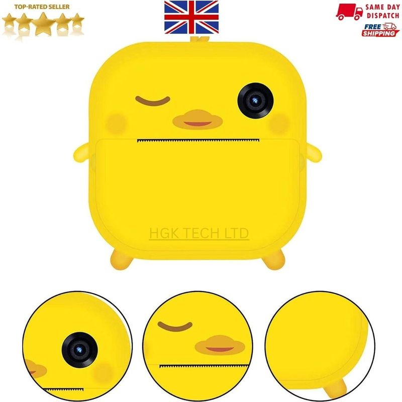 Kids Instant Print Camera Duck Design –HD Digital Mini Camera With Thermal Print_voghion.com