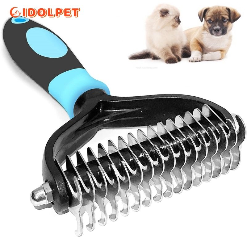 Double-sided Stainless Steel Dog Brush By PawParty Store_voghion.com