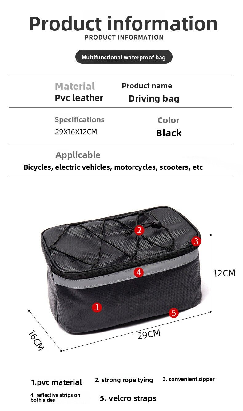 Electric Folding Delivery Special Mountain Bike Waterproof Pannier Rack Rear Seat Bag Cycling Accessories_voghion.com