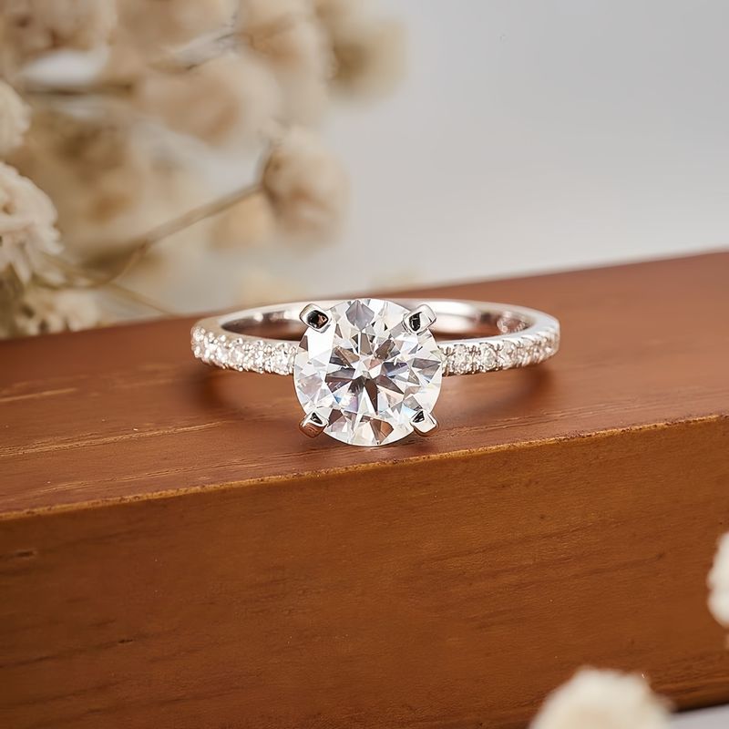 Anello impilabile Lives Three Worlds Diamond da 1 carato per donna, semplice, alla moda, versatile e di alta qualità._voghion.com