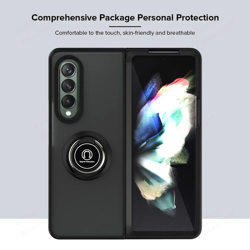 Matte harte PC-Rückseite für Samsung Galaxy Z 5 Fold 4 ZFold3 5G Automagnethalterring Stoßfestes Coque_voghion.com