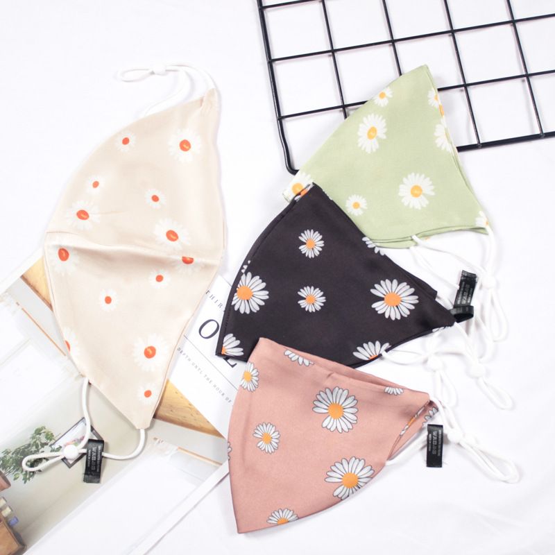 Masque anti-poussière d'automne lavable et réglable en tissu floral à la mode avec double couche_voghion.com