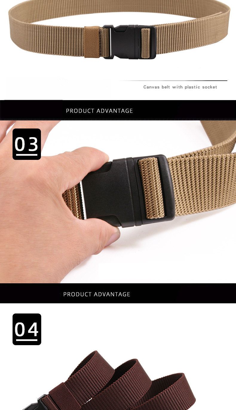 HOT New Army Belts Adjustable Men Outdoor Travel Tactical Waist Belt with Plastic Buckle_voghion.com