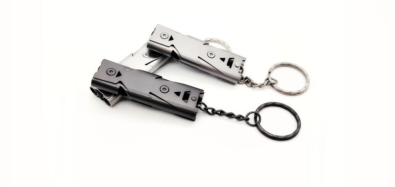 Survival Dual Tube Loud Outdoor Emergency Stainless Steel Frequency Earthquake Rescue High Decibel Whistle_voghion.com