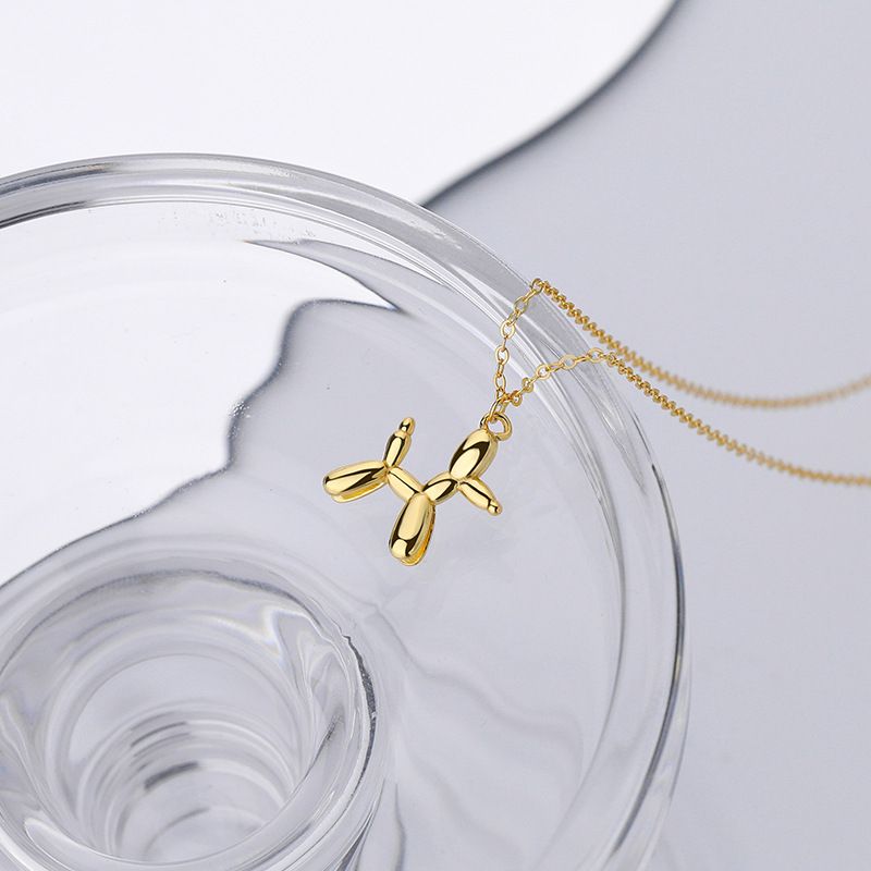 2025 Nieuwe aankomsten Dames ballon- en hondvormige hangerketting, goud/zilver_voghion.com