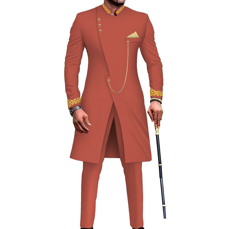 New Long Two-Piece Men's Set Banquet Formal Suit_voghion.com