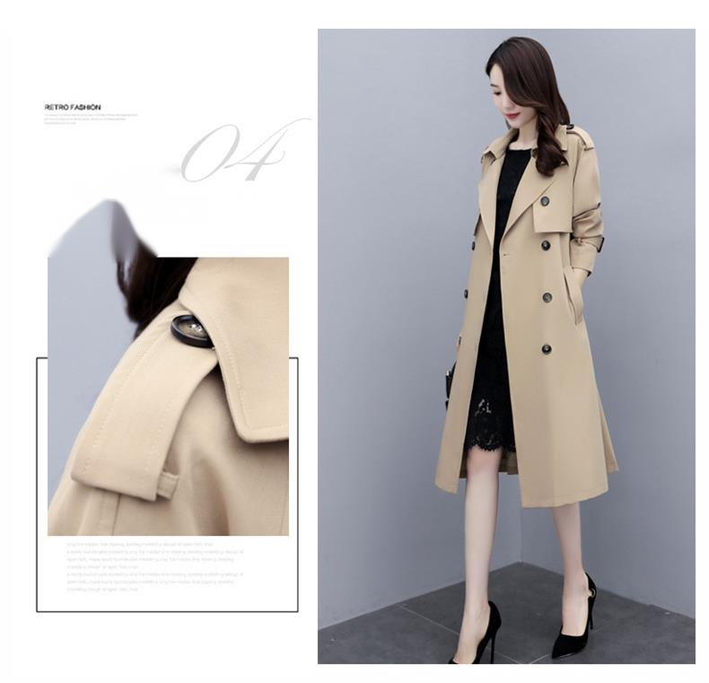 2024 Primavera Nuova Versione Elegante e alla Moda Semplice Dritto Tubolare Look Slim Lungo Giacca A Vento_voghion.com