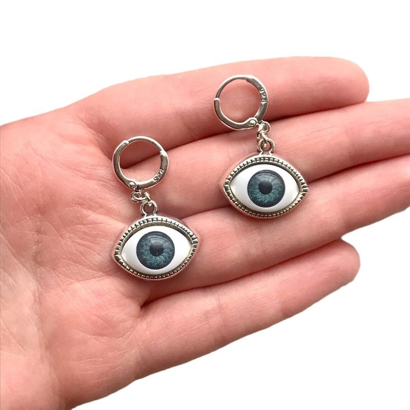 Orecchini Ganci per orecchini a forma di occhio di bambola, orecchini a forma di occhio_voghion.com