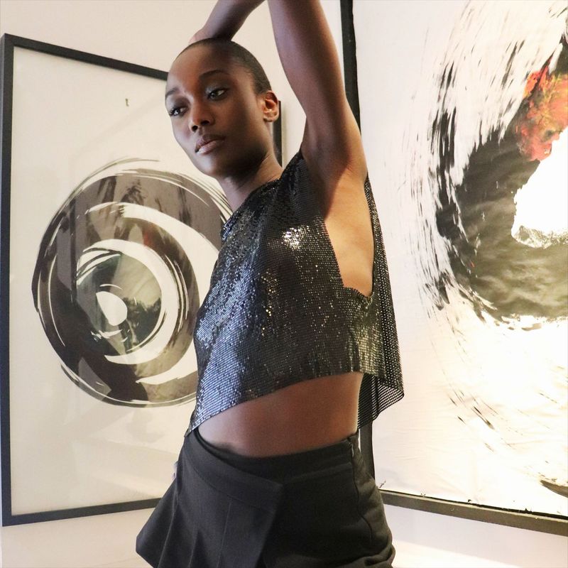 Women's metallic sequin top hot girl vest music festival party sweet and spicy style vest_voghion.com